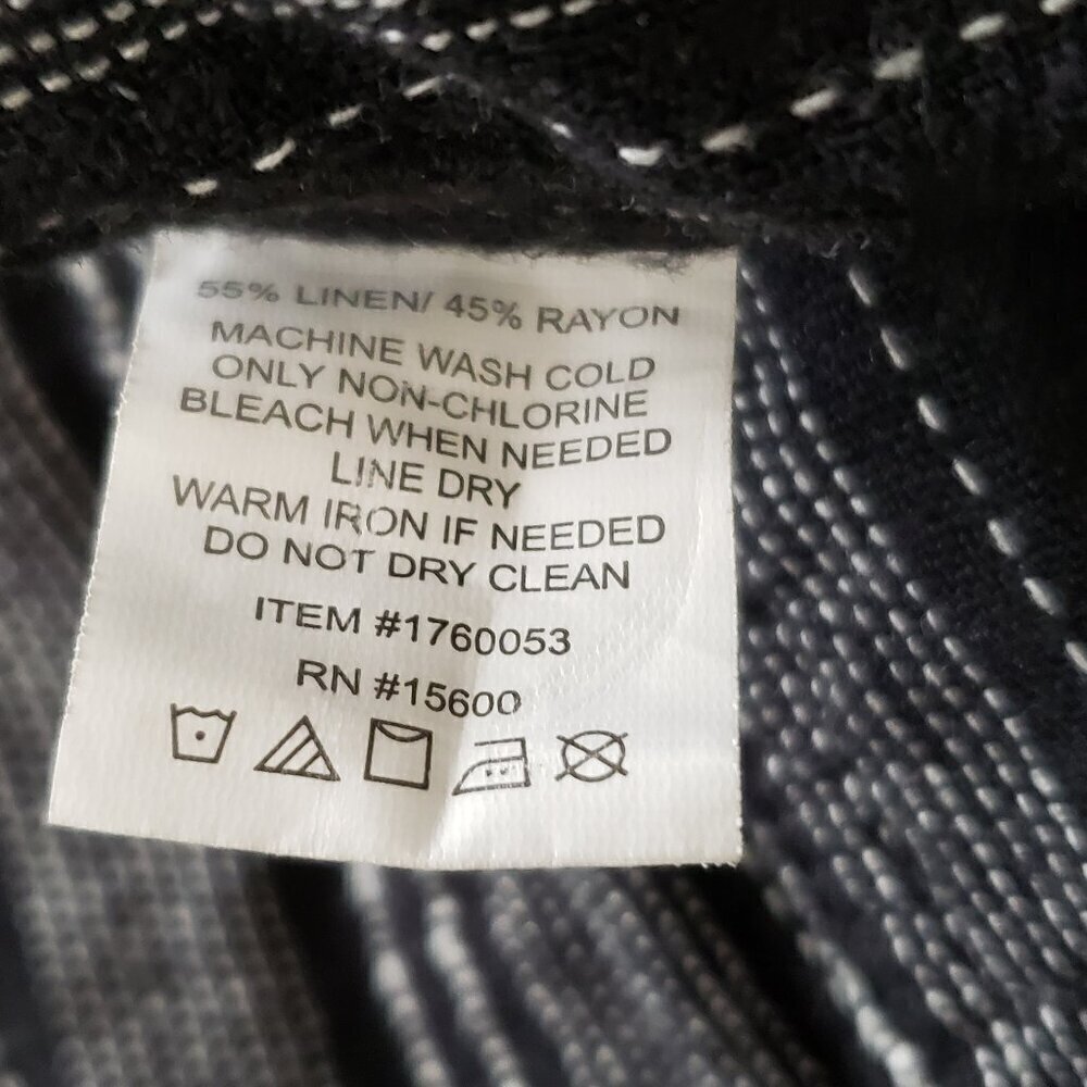 NWT - Briggs Ladies Linen Blend Black and White Pants Black Stripes - Size XL - Picture 9 of 11